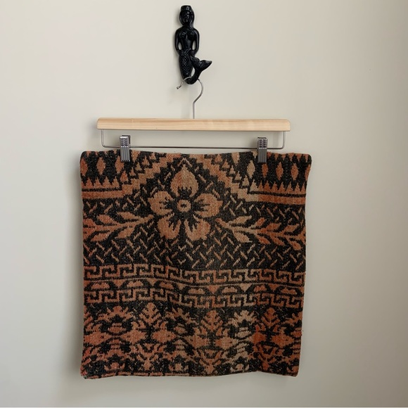 Unlabelled, black grey tan and rust throw pillow cover - Picture 1 of 11